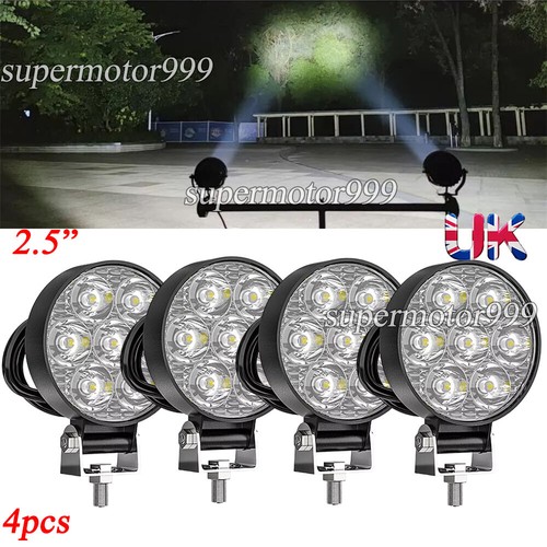 Led round work lamps - 4x,