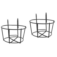  Set of 2 Black Round Hanging