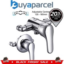 Chrome Single Lever Shower Mixer Valve Exposed Concealed -135 - 160mm Centres