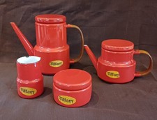Vintage Red Enamel Tea &