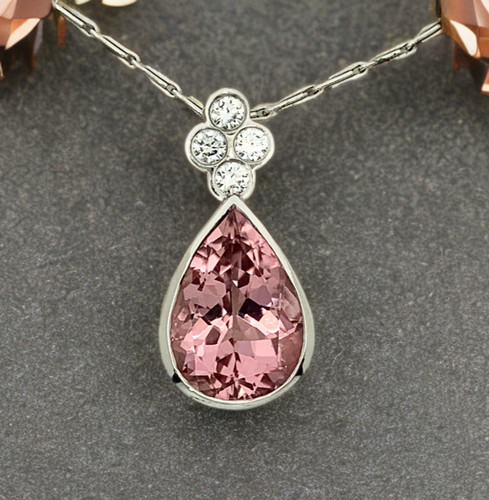 Tourmaline diamond pendant - diamond,