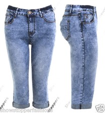 NEW Womens 3/4 Denim Pedal