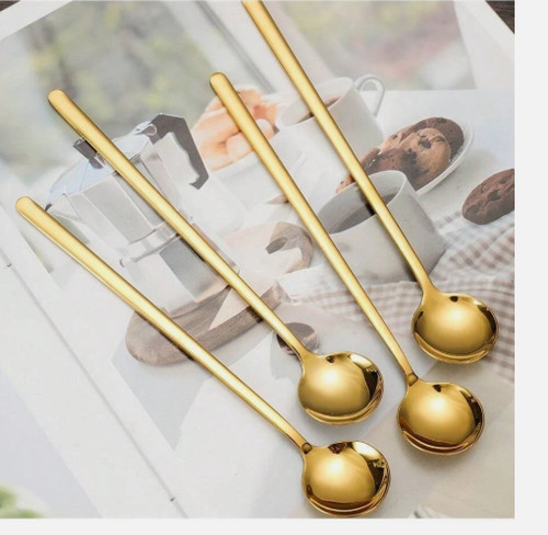 4pcs long handle coffee spoon - coffee,