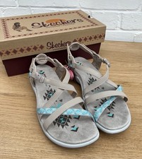 New Skechers Reggae Slim Vacay Taupe Sporty Comfort Sandals UK 5 38 US 8