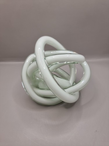 Glass knot sculpture white - glass,