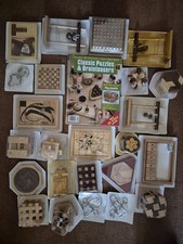 Wooden & metal Classic puzzles and brain teasers.