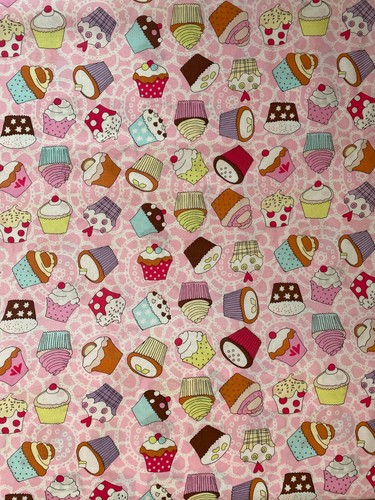 Metres cup cake fabric - cup,