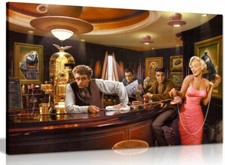 Marilyn Monroe Elvis Presley James Dean In Bar Pop Art Hollywood Canvas Print