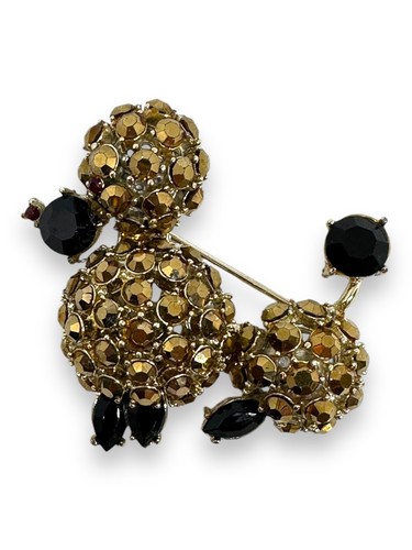 Vintage rhinestone poodle dog - vintage,