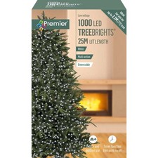 Premier 1000 LED Multi-Action TreeBrights Christmas Tree Lights with Timer WHITE