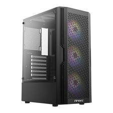 Antec AX20, Black, Mid-Tower w/ Tempered Glass Window, 3x 120mm RGB Fans, ATX/Mi
