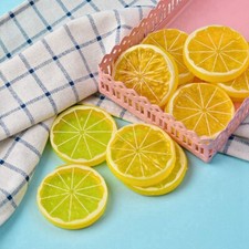 10PCS Artificial Lemon Slice Simulation Block-Double Side Decorative Fruit Model