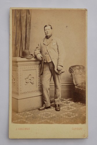 Cdv victorian man leant - cdv,