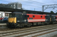 Orig colour slide, Class 87, 87022, Virgin livery, Stafford, 7/03