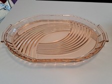 Title: Peach Pink Glass Vanity