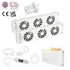 Low Power Radiator Fan Compact Portable Re-Chargeable Heat Distributor Energy UK
