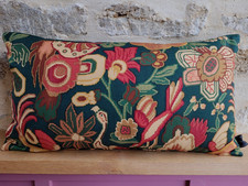 Liberty Morris Haughton Green Vintage Floral & Velvet Fabric Cushion Cover Ob