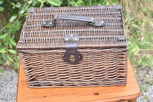 Dark brown wicker - m&s, hamper