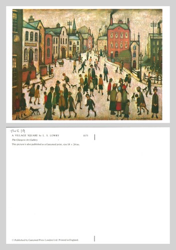 Postcard village square - square, by