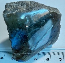 Raw Labradorite, natural mineral stone polished on one side