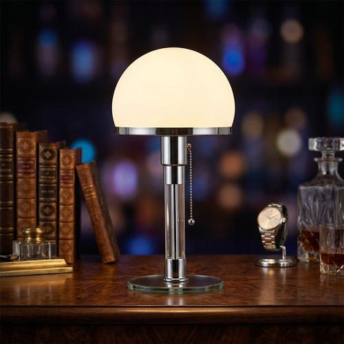 Bauhaus glass table - glass, lamp