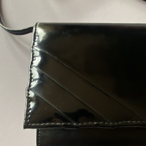 Ladies black patent - black, handbag
