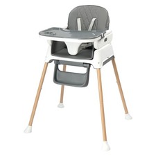 3-in-1 Foldable Baby High Chair, Adjustable Height with Detachable Tray