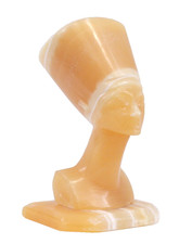 Egyptian Marble head carving Yellow/Brown 18cm Tall