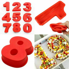 10 Inch Number Moulds Silicone Cake Pan Number Cake Molds Tins Baking Forms UK