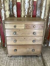 Lovely Victorian Stripped Pine 2 Over 3 Chest of Drawers 3`6"Hx3`0"W