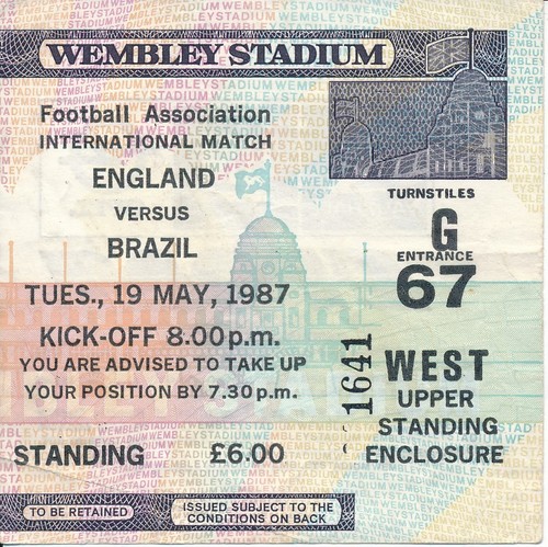 Ticket england brazil - v,