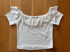 Zara White Off-Shoulder Top, size medium
