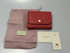 Radley London Leather Coral Red Shelby Crescent Small Purse With Dust Bag