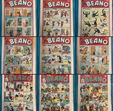 9 Beano - 1x 1945 - 1x 1946 -