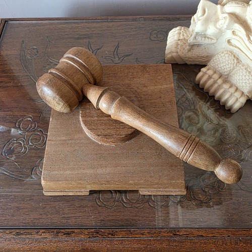 Vintage large gavel - -, block