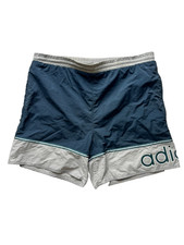 Vintage Adidas Swim Trunks Mens Medium Blue Grey Board Shorts Oversized Beach