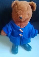 Vintage Paddington Bear Plush With Blue Coat & Wellies