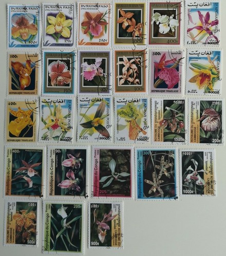 Orchids stamps collection - collection, 25