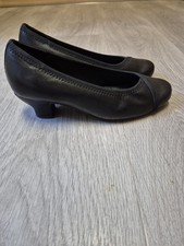 Hotter Monica Leather Court Shoes, Black, Size UK 4 EXF 