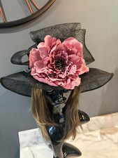 Black Wide Brim Hat with Dusky