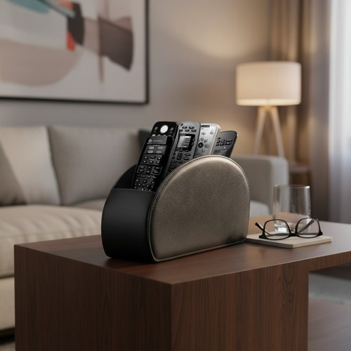 Chic black remote - remote, holder
