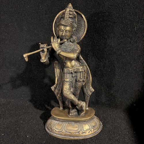 Solid brass lord krishna - brass,