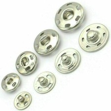 20 SNAP FASTENERS FASTENINGS POPPERS PRESS STUDS METAL SMALL MEDIUM LARGE SILVER