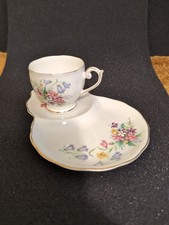 Queen Anne Old Country Spray Tennis Set, Teacup Saucer and Side Plate Combo