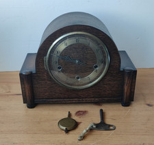 Smith Empire Mantle Clock with Key & Pendulum - Spares or Repairs - Prop/Decor
