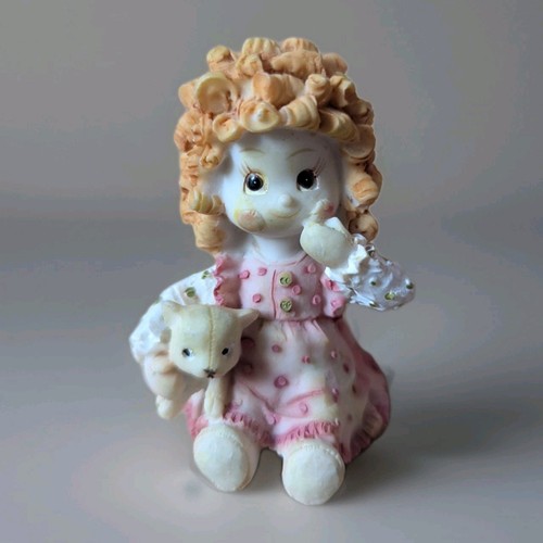 Vintage girl doll with puppy - girl,
