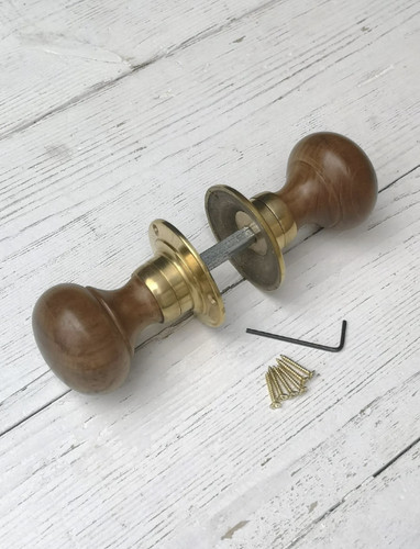 Teak wood door - teak, handles