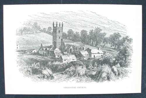 Sheepstor book print c1890 - print,