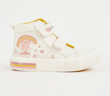 Kids Girls First Walkers Peppa Pig White High-Top Trainers