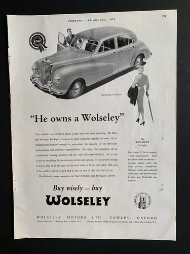 1954 wolseley six - 1954, ad